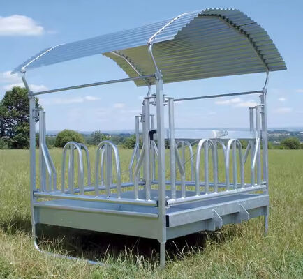 Pasture Square Bale Horse Feeder Livestock Covered Square Bale Feeder