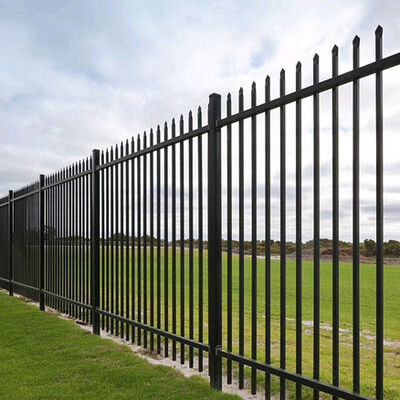 Galvanized 6x8 Security Steel Garden Fence Modern Zinc Steel Picket Fence