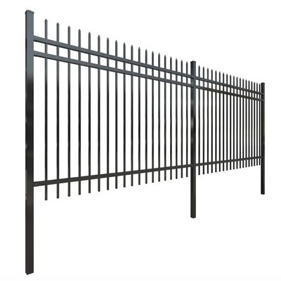 6x8 Galvanized Steel Picket Fence Q195 Or Q235 Wrought Iron Flat Top Fence