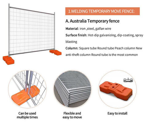2.1x3.3m Temporary Chain Link Fence Freestanding Moveable Fence Panels