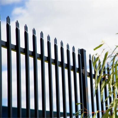 6x8 Galvanized Steel Picket Fence Q195 Or Q235 Wrought Iron Flat Top Fence