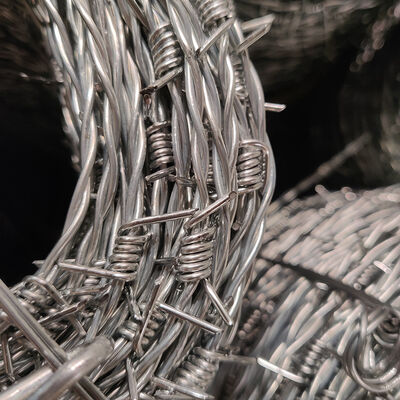 1.7mm Barbed Wire Prison Fence 350kgf Coiled Barbed Wire Fencing